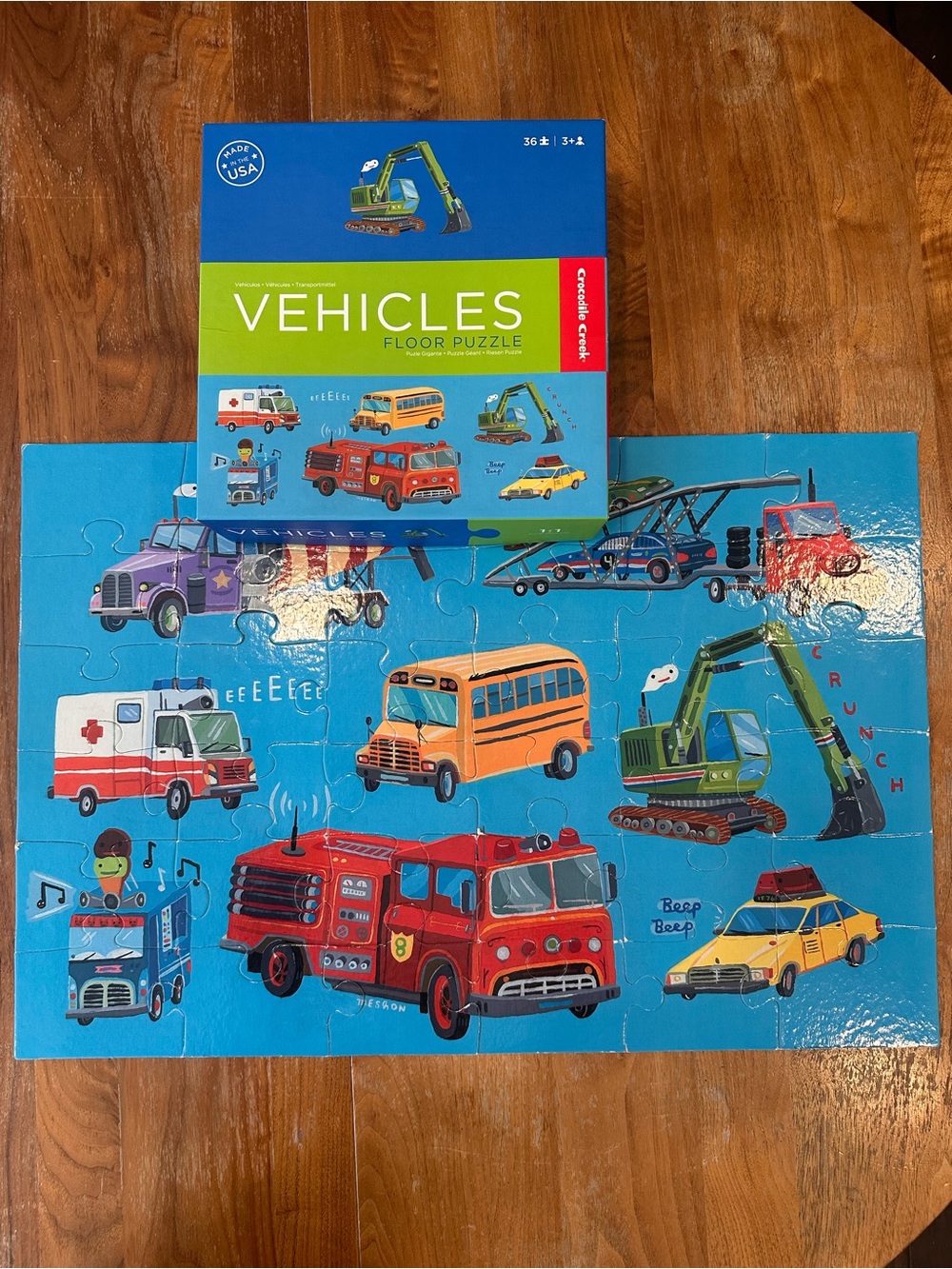 Vehicles Floor Puzzle by Crocodile Creek - Blue